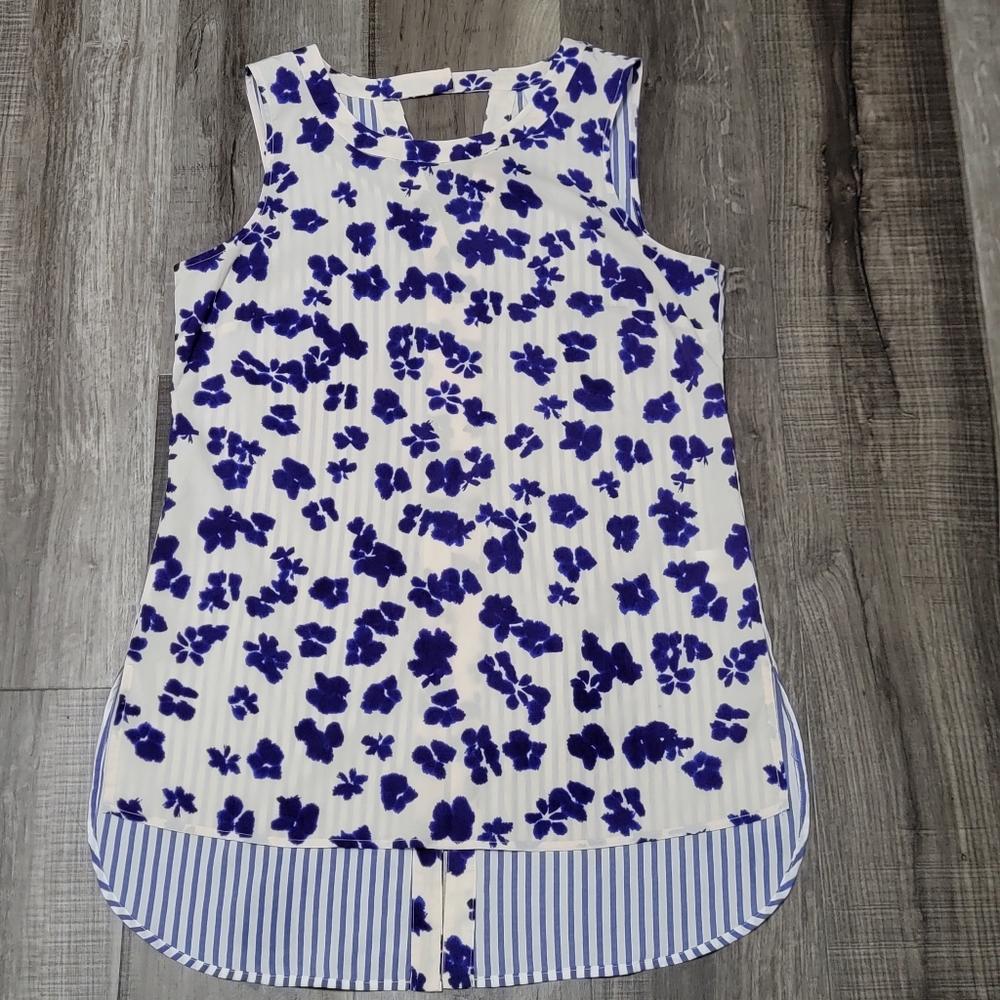 Cabi Floral Hi-low Sleeveless Tunic Top